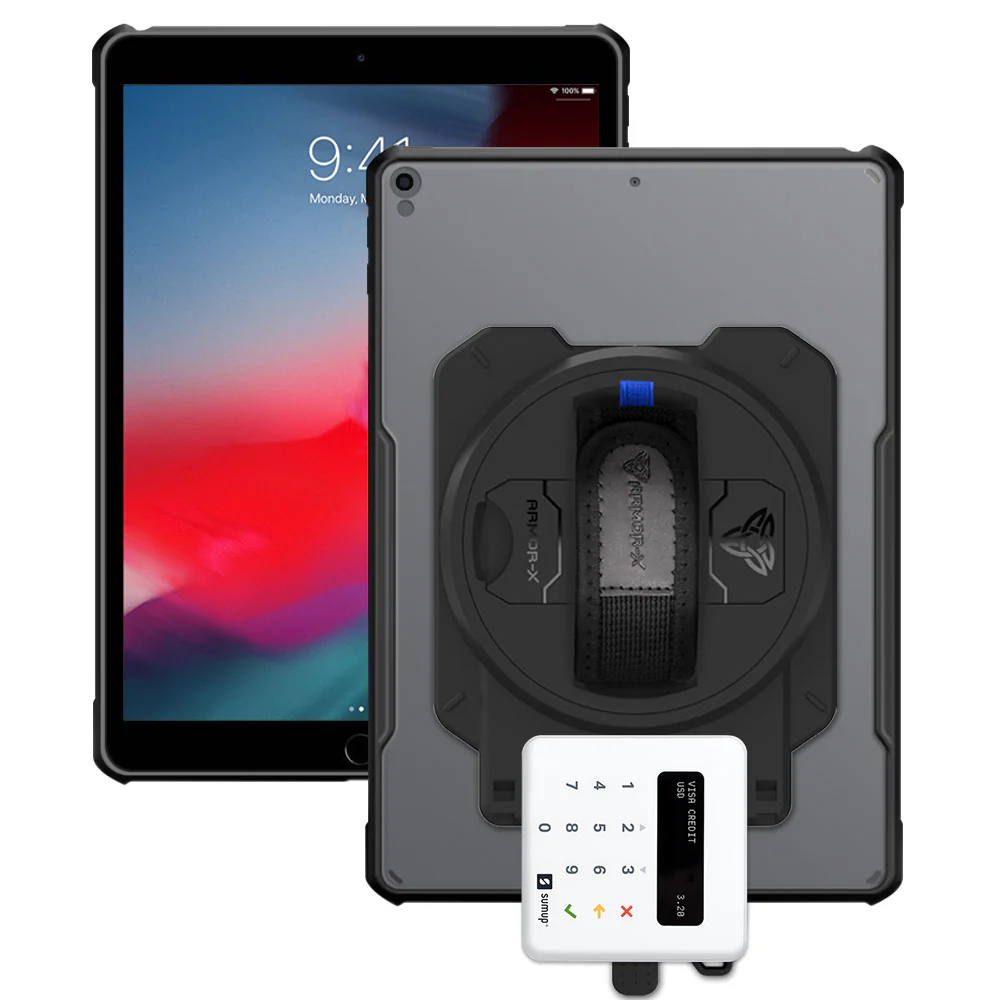 EX2-DAN-iPad-PR3 | iPad Air (3rd Gen.) 2019 | Ultra Slim 4 Corner Anti-Impact Tablet Case With Sumup Card Reader Holder