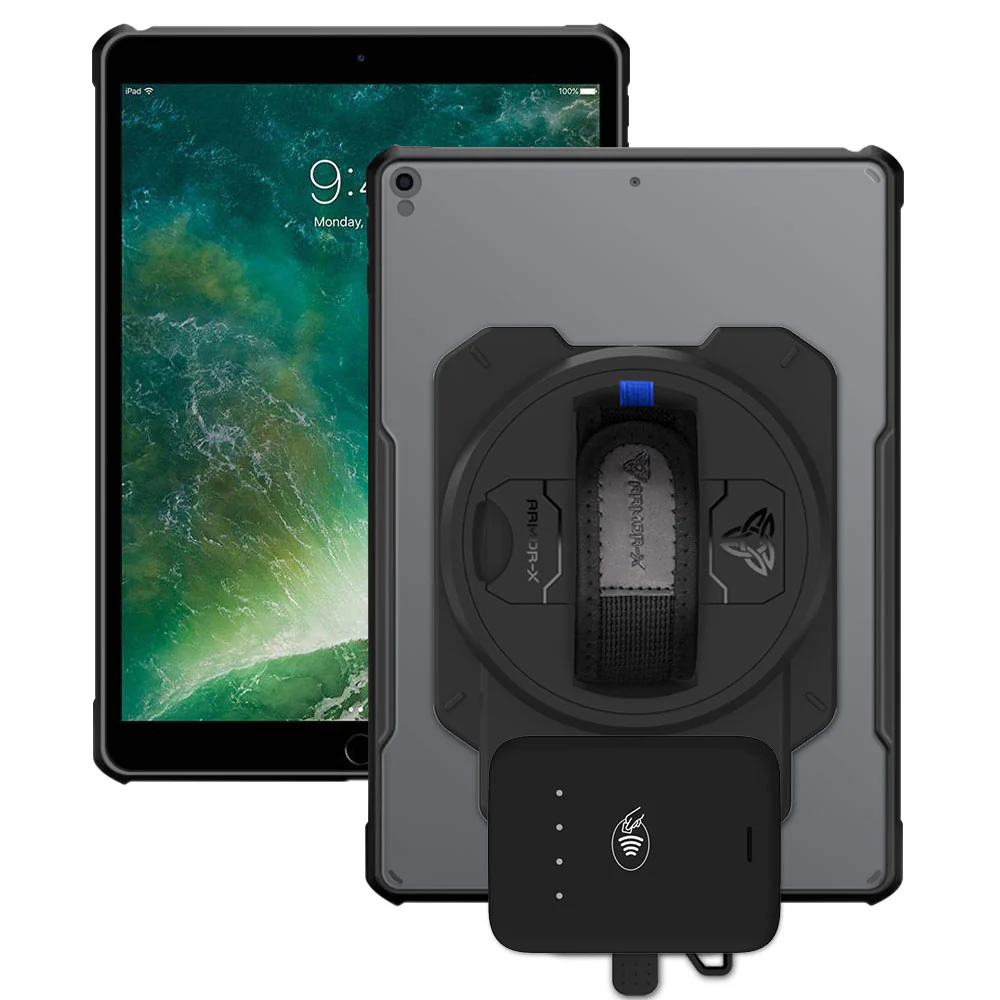 EX2-DAN-iPad-PR3 | iPad Pro 10.5 2017 | Ultra Slim 4 Corner Anti-Impact Tablet Case With Adyen NYC1 Card Reader Holder
