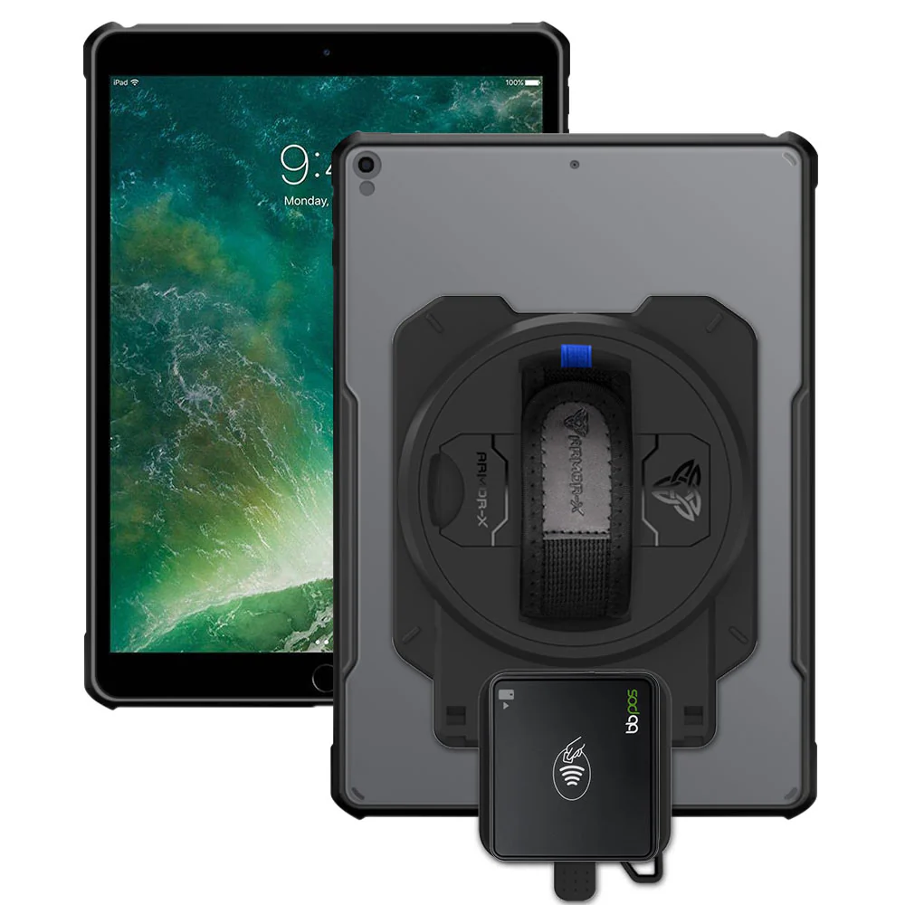 EX2-DAN-iPad-PR3 | iPad Pro 10.5 2017 | Ultra Slim 4 Corner Anti-Impact Tablet Case With BBPOS Chipper 3X Card Reader Holder