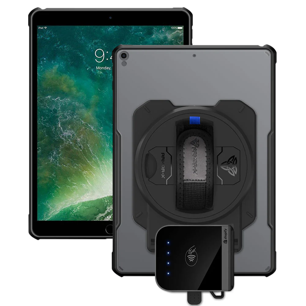 EX2-DAN-iPad-PR3 | iPad Pro 10.5 2017 | Ultra Slim 4 Corner Anti-Impact Tablet Case With Shopify Tap & Chip Card Reader Holder