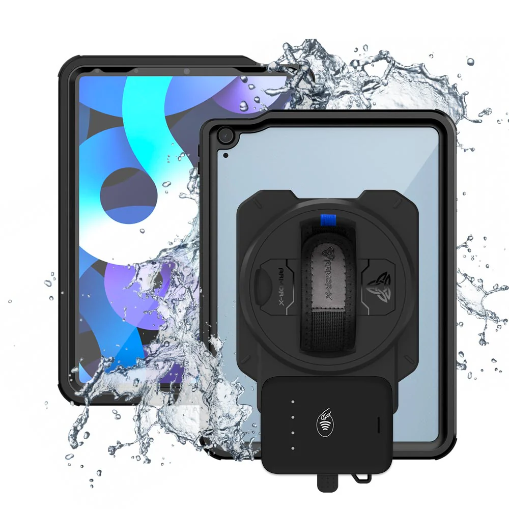 EX2-MAN-A14S | iPad Air 4 2020 / Air 5 2022 | IP68 Waterproof, Shock & Dust Proof Case With Adyen NYC1 Card Reader Holder