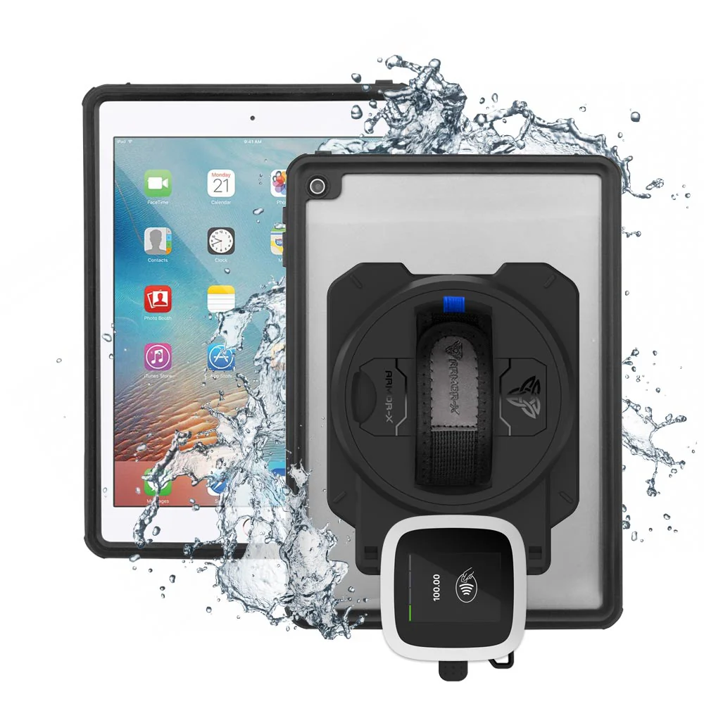 EX2-MAN-A6S | iPad Air 2 | IP68 Waterproof, Shock & Dust Proof Case With Revolut Card Reader Holder