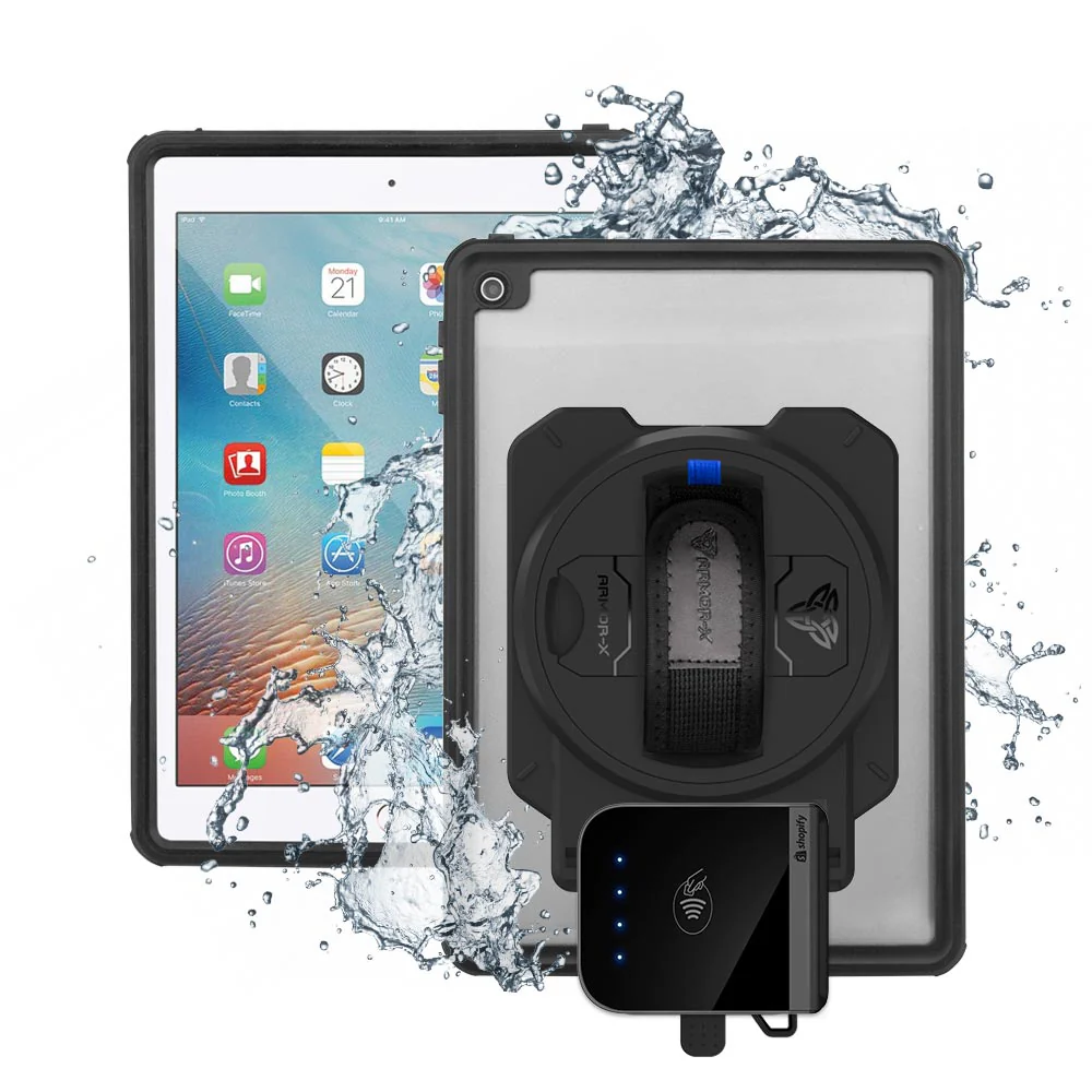 EX2-MAN-A6S | iPad Air 2 | IP68 Waterproof, Shock & Dust Proof Case With Shopify Tap & Chip Card Reader Holder
