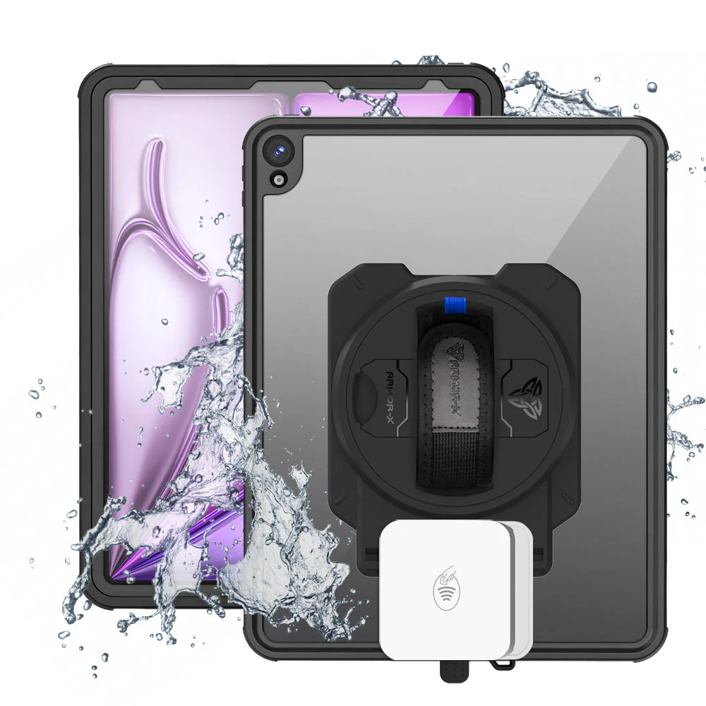EX2-MAN-iPad-A6 | iPad Air 13 (M2) / (M3) | IP68 Waterproof, Shock & Dust Proof Case With Stripe Reader M2 Card Reader Holder