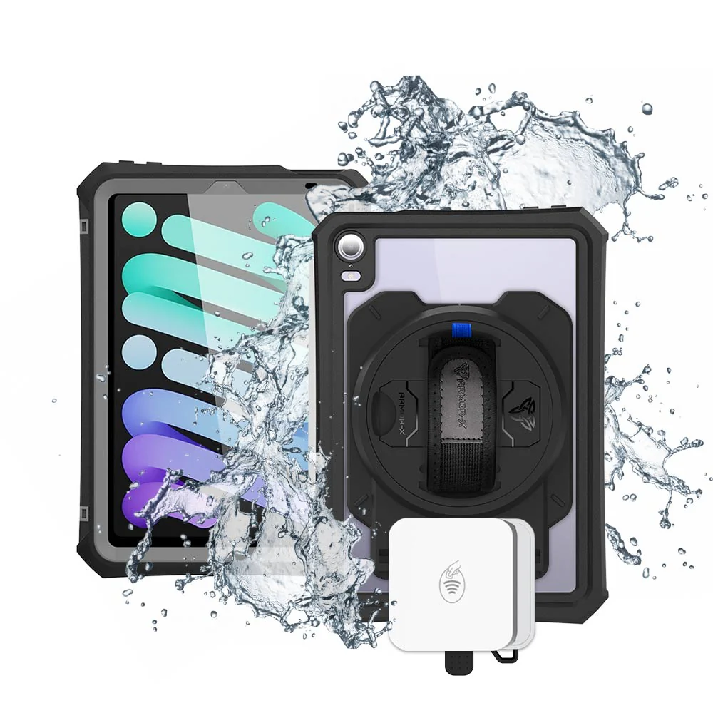 EX2-MAN-iPad-M6PN | iPad mini 6 | IP68 Waterproof, Shock & Dust Proof Case With Stripe Reader M2 Card Reader Holder Supports Apple Pencil 2 Wireless Charging