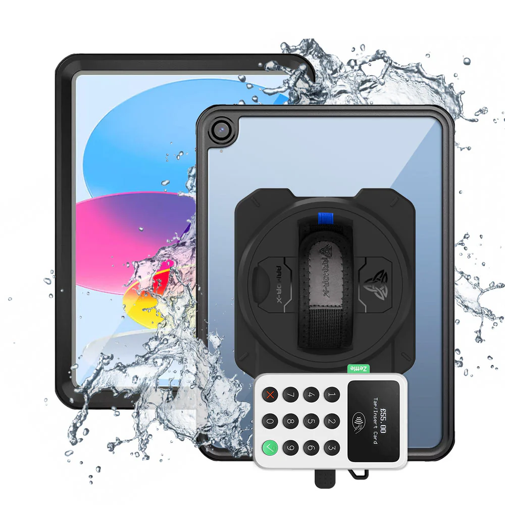 EX2-MAN-iPad-N5 | iPad 11-Inch (11th Gen / A16) | IP68 Waterproof, Shock & Dust Proof Case With PayPal Zettle Card Reader 2 Holder