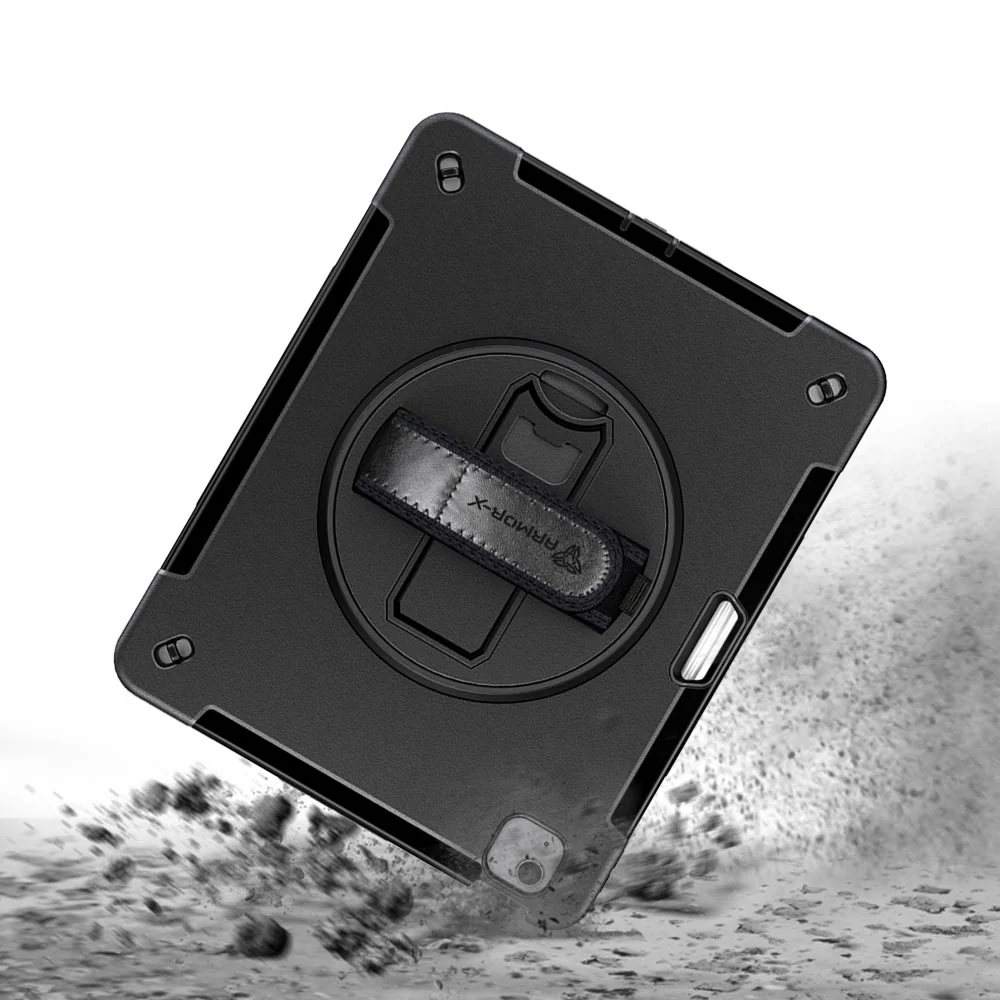 EXN-iPad-A6 | iPad Air 13 (M2) / (M3) / (M4) | Ultra 3 layers shockproof rugged case with hand strap & kick-stand (No screen protector) - Image 7