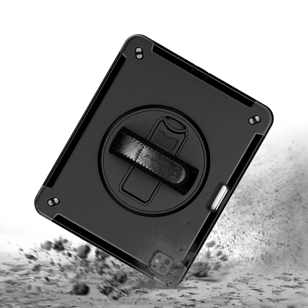 EXN-iPad-PR10 | iPad Pro 13 (M4) / (M5) | Ultra 3 layers shockproof rugged case with hand strap & kick-stand (No screen protector) - Image 7