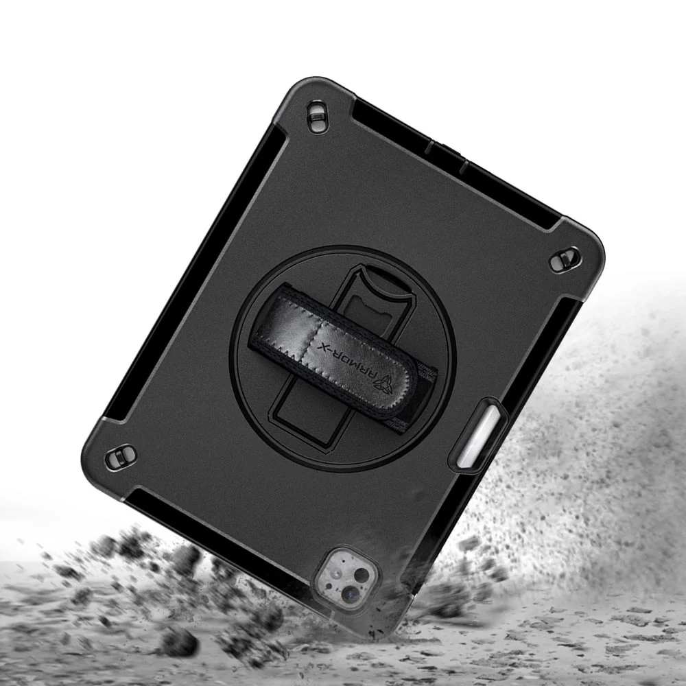 EXN-IPAD-PR11 | iPad Pro 11 (M4) / (M5) | Ultra 3 layers shockproof rugged case with hand strap & kick-stand (No screen protector) - Image 7