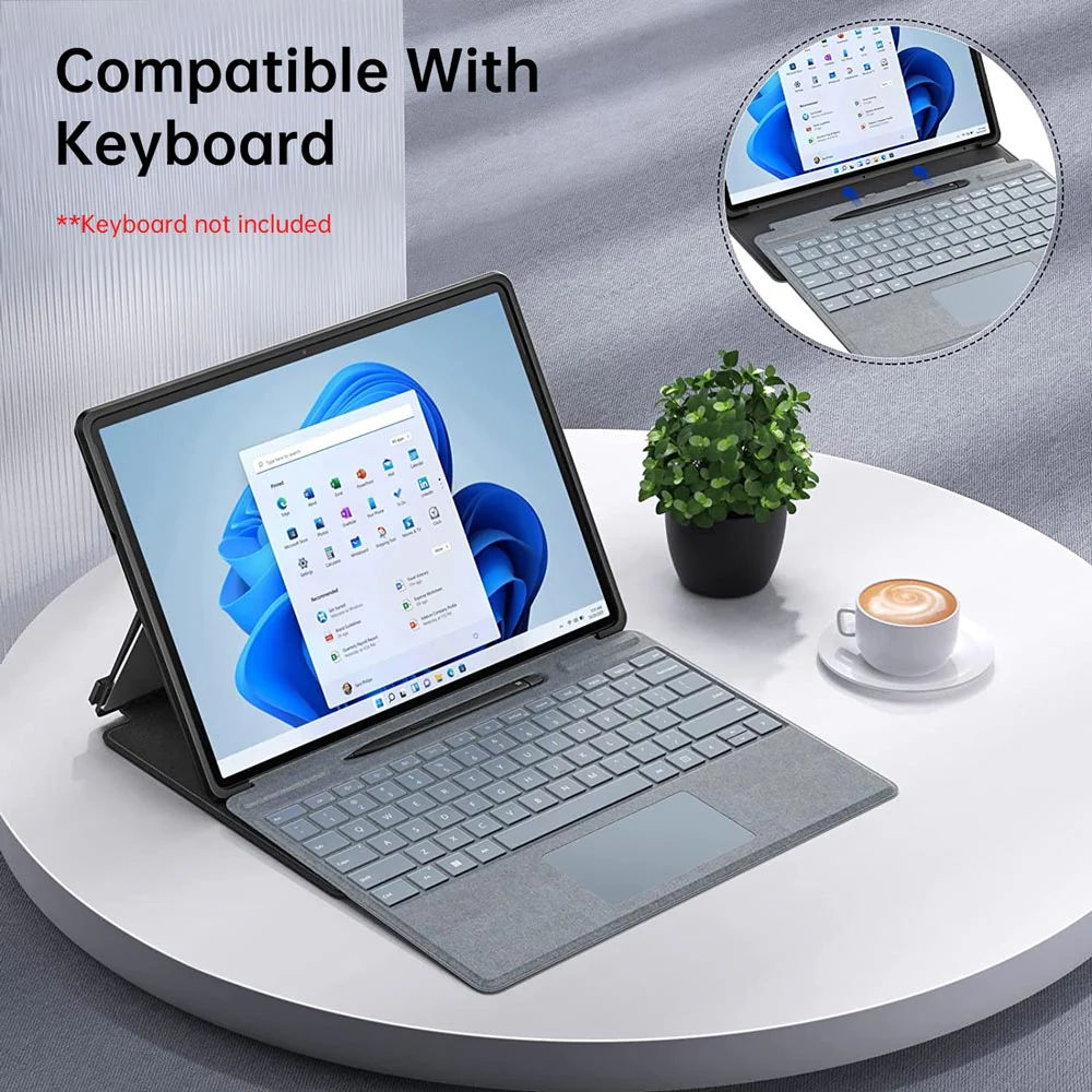 FAC-MS-SFPR9 | Microsoft Surface Pro 11 / 10 / 9 | Flip Protective Rugged Case Compatible with Keyboard - Image 2