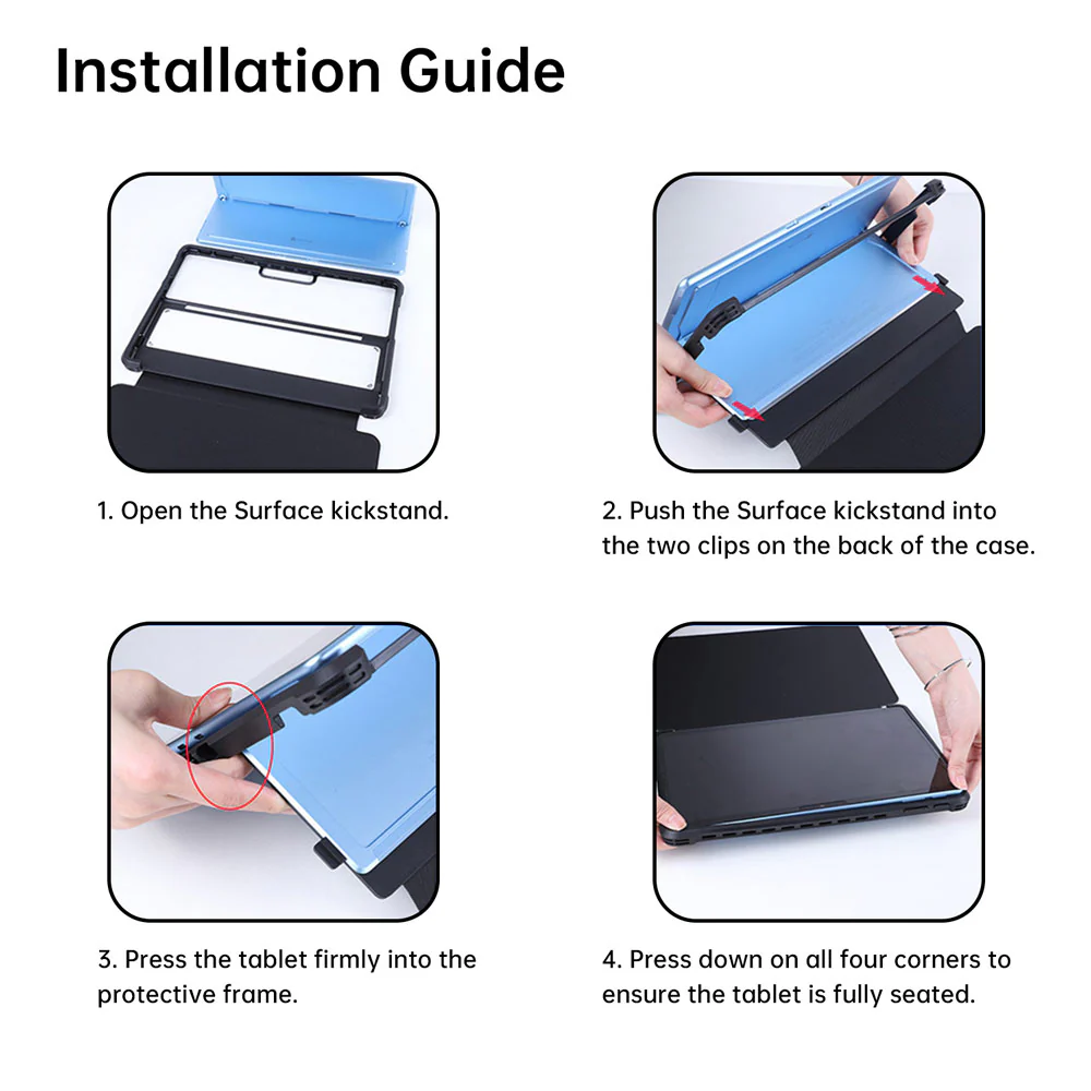 FAC-MS-SFPR9 | Microsoft Surface Pro 11 / 10 / 9 | Flip Protective Rugged Case Compatible with Keyboard - Image 8