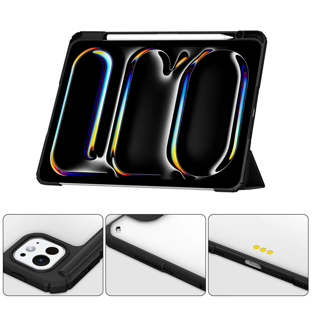 FC-iPad-PR11 | iPad Pro 11 (M4) / (M5) | Smart Magnetic Folio Cover with Tri-Fold Stand - Image 4
