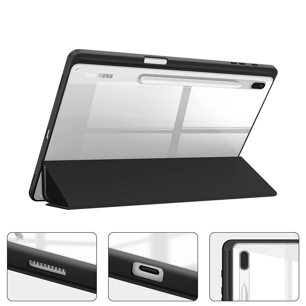 FC-SS-T730 | Samsung Galaxy Tab S7 FE SM-T730 / T733 / T736B / T735NZ | Smart Magnetic Folio Cover with Tri-Fold Stand - Image 4