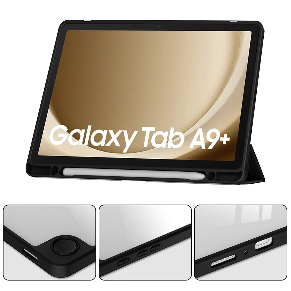 FC-SS-X210 | Samsung Galaxy Tab A9+ A9 Plus ( 11" ) SM-X210 / SM-X215 / SM-X216 | Smart Magnetic Folio Cover with Tri-Fold Stand - Image 4