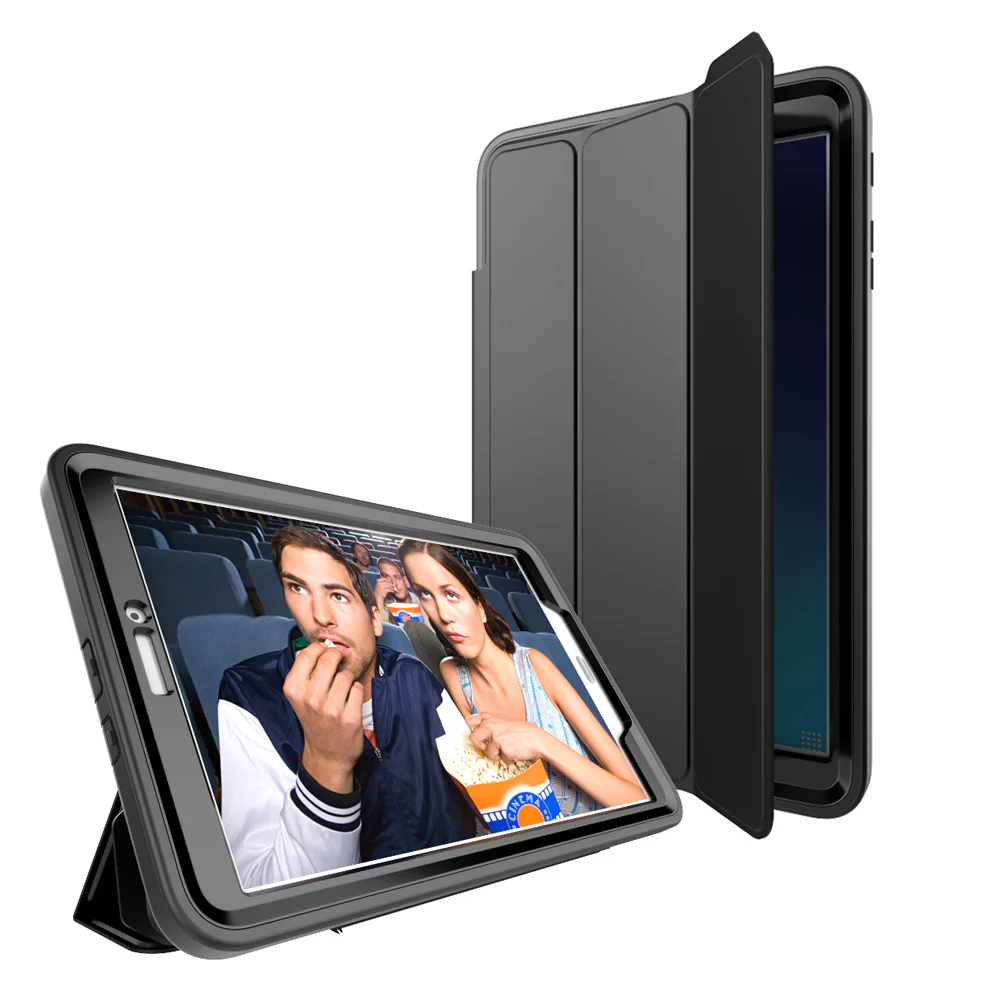 FCN-T560 | Galaxy Tab E 9.6 T560 T561 US Version | Heavy Duty Hybrid Anti Shock Case With Synthetic Leather Stand