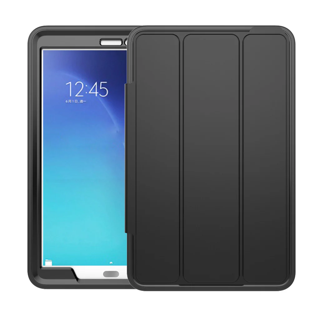 FCN-T560 | Galaxy Tab E 9.6 T560 T561 US Version | Heavy Duty Hybrid Anti Shock Case With Synthetic Leather Stand - Image 2