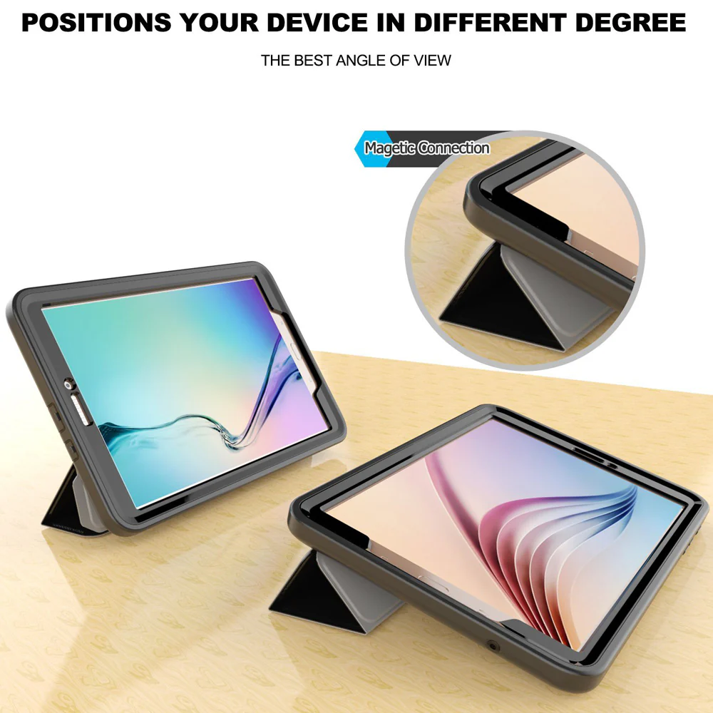 FCN-T560 | Galaxy Tab E 9.6 T560 T561 US Version | Heavy Duty Hybrid Anti Shock Case With Synthetic Leather Stand - Image 5