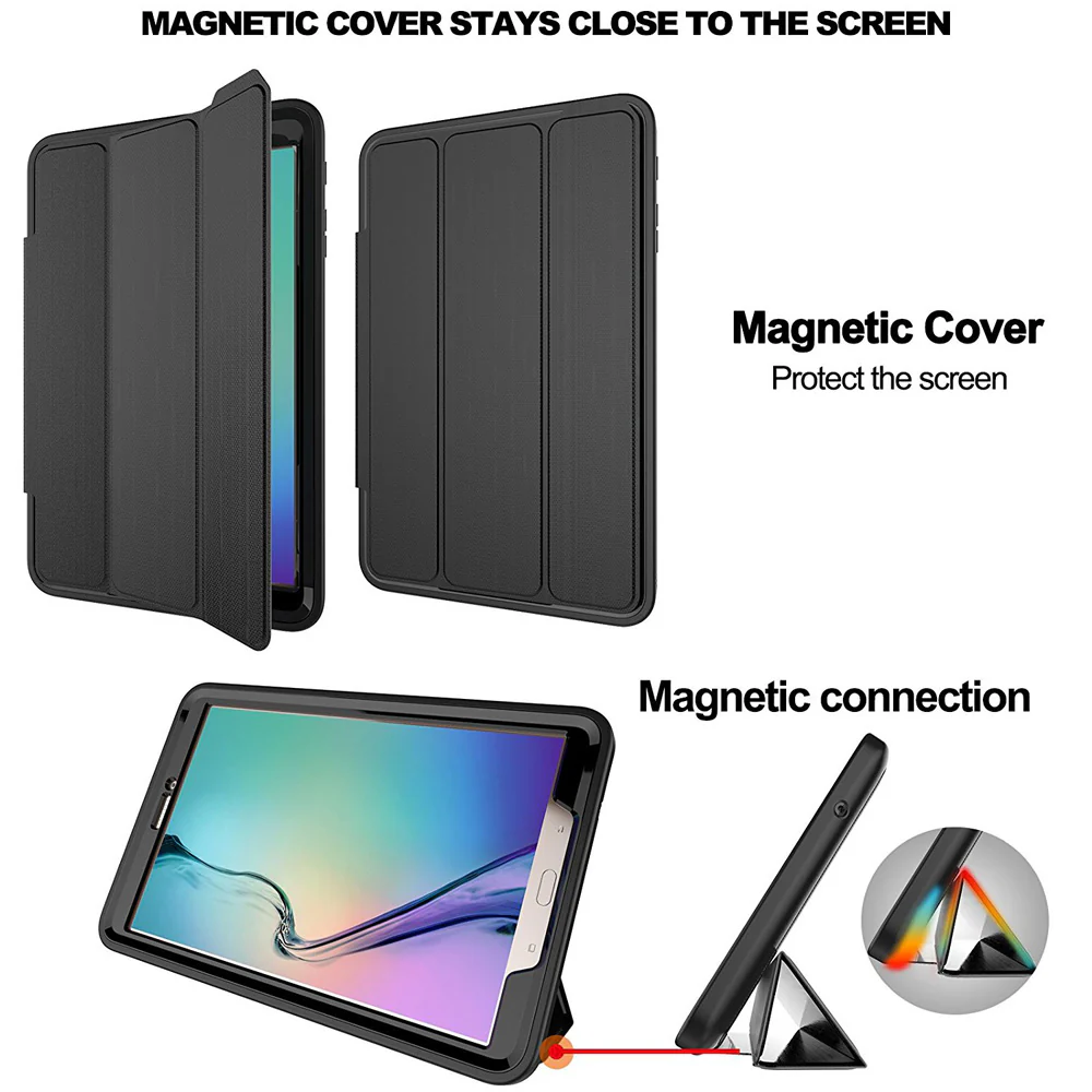 FCN-T560 | Galaxy Tab E 9.6 T560 T561 US Version | Heavy Duty Hybrid Anti Shock Case With Synthetic Leather Stand - Image 6