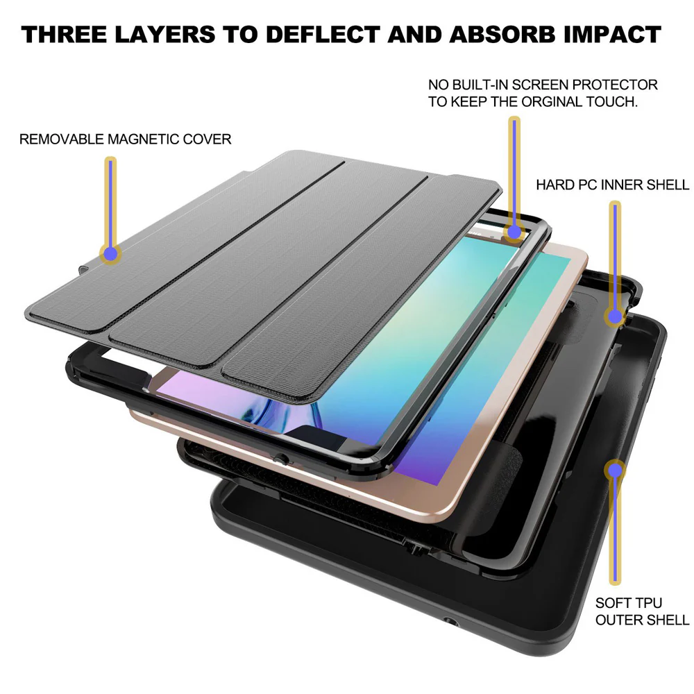 FCN-T560 | Galaxy Tab E 9.6 T560 T561 US Version | Heavy Duty Hybrid Anti Shock Case With Synthetic Leather Stand - Image 7