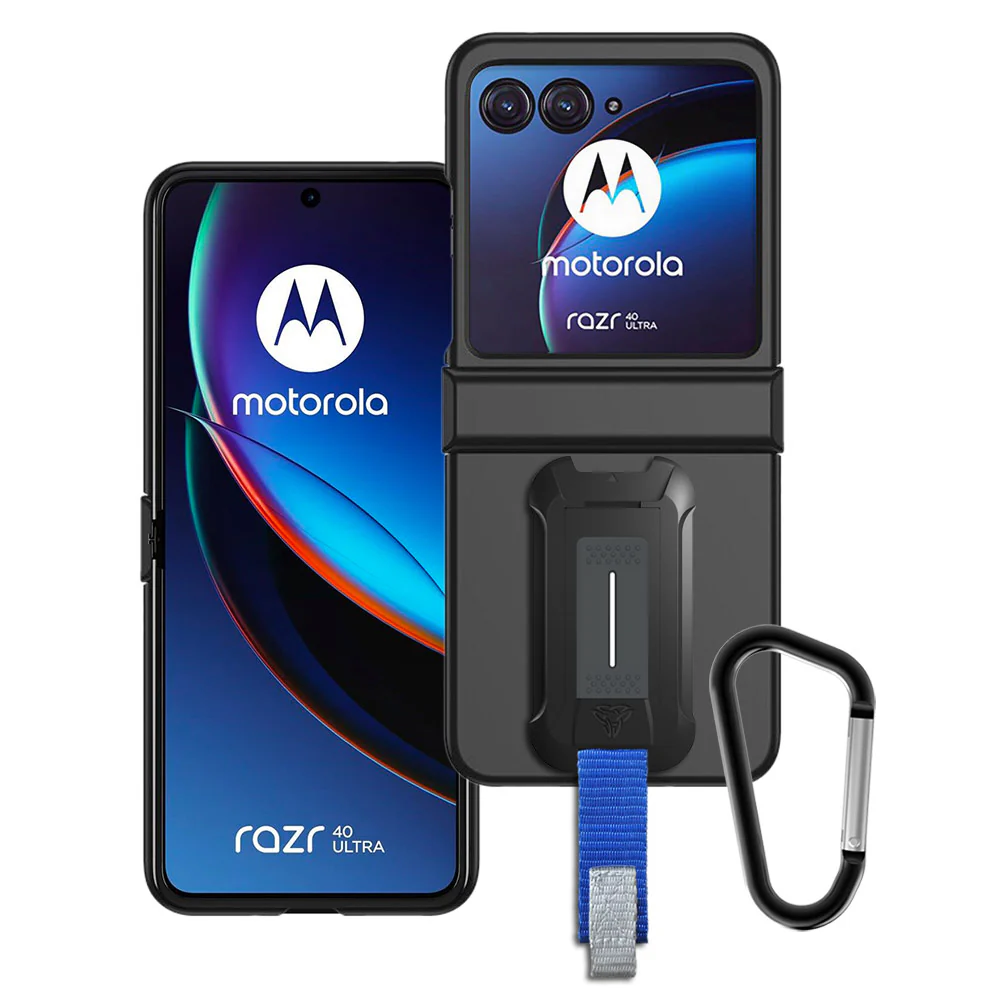FDX-MT23-RZ40U | Motorola Razr 40 Ultra Case | Hard PC Shockproof Case w/ KEY Mount & Carabiner