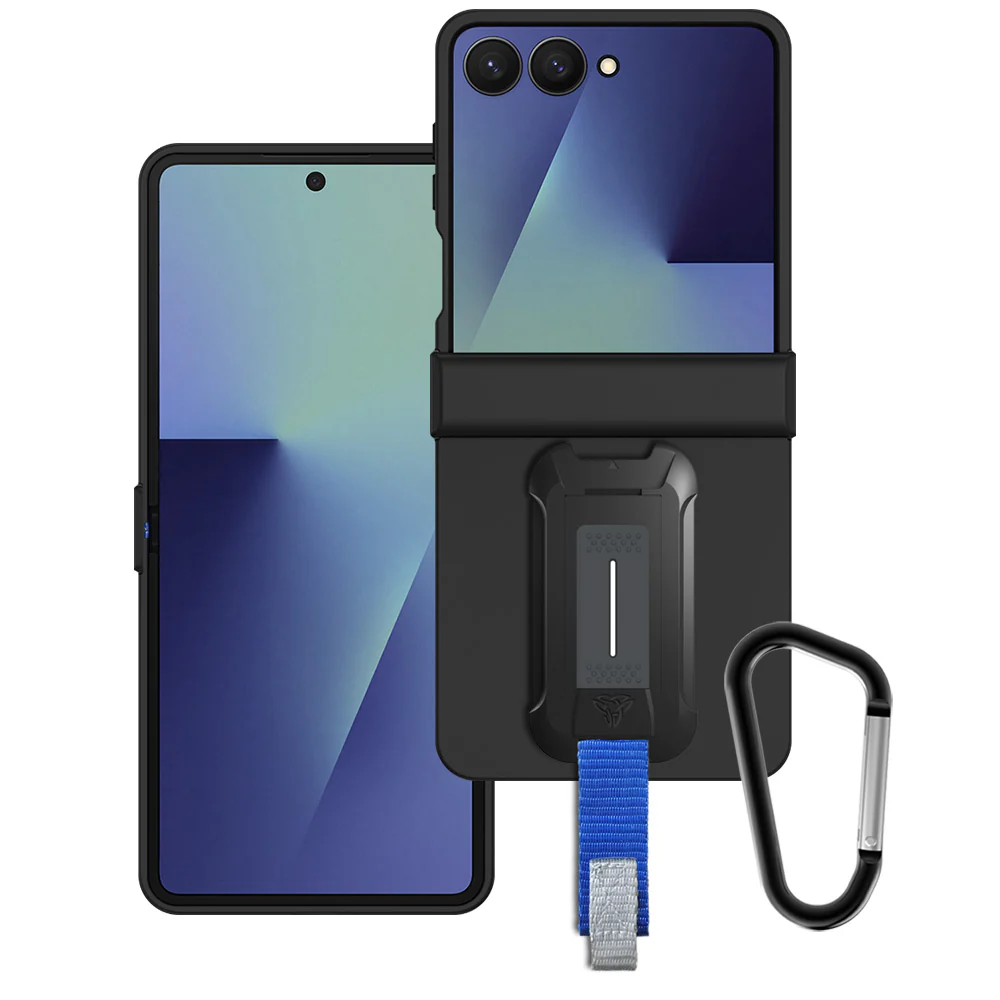 FDX-SS25-ZFLIP7 | Samsung Galaxy Z Flip7 SM-F751 Case | Hard PC Shockproof Case w/ KEY Mount & Carabiner