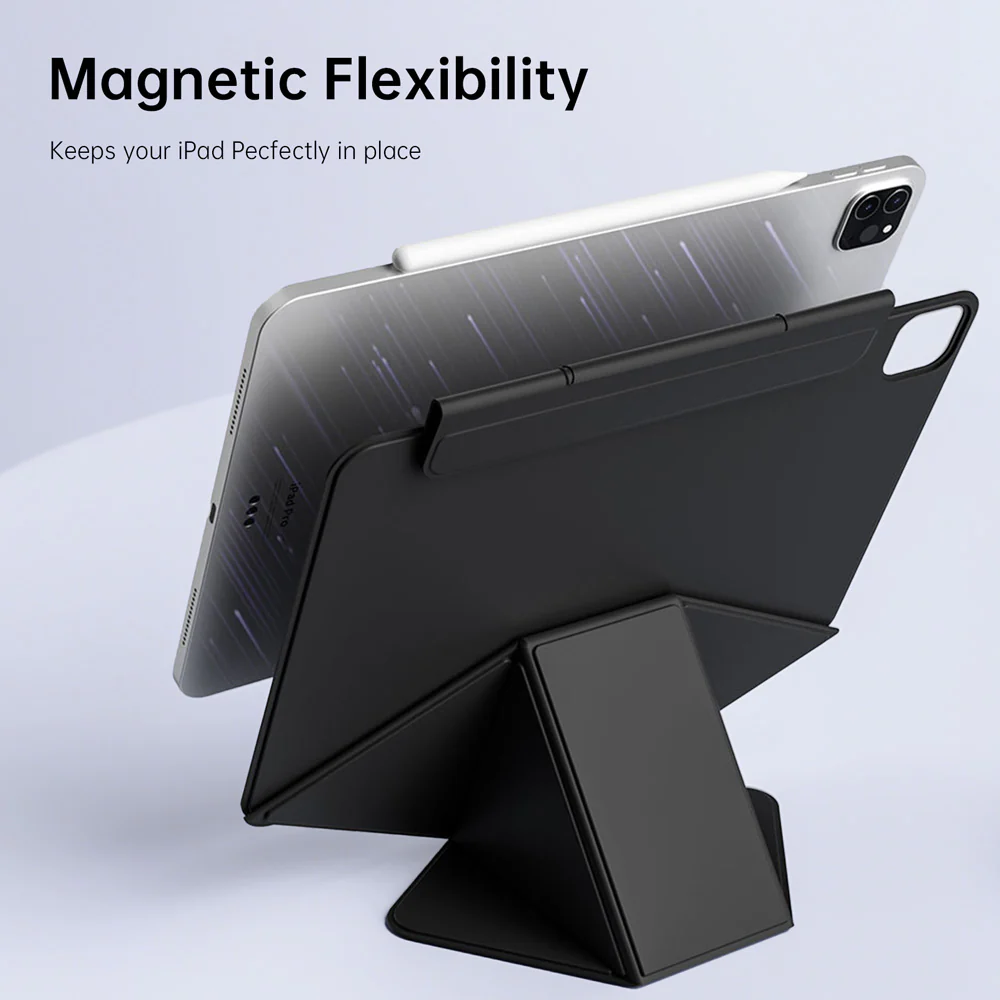 FMS-iPad-A6 | iPad Air 13 (M2) / (M3) / (M4) | Foldable Magnetic Stand Cover with Detachable Pencil Holder - Image 2