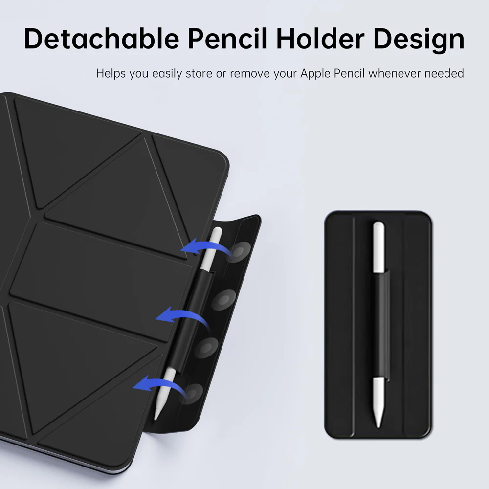 FMS-iPad-M6 | iPad mini 6 | Foldable Magnetic Stand Cover with Detachable Pencil Holder - Image 5