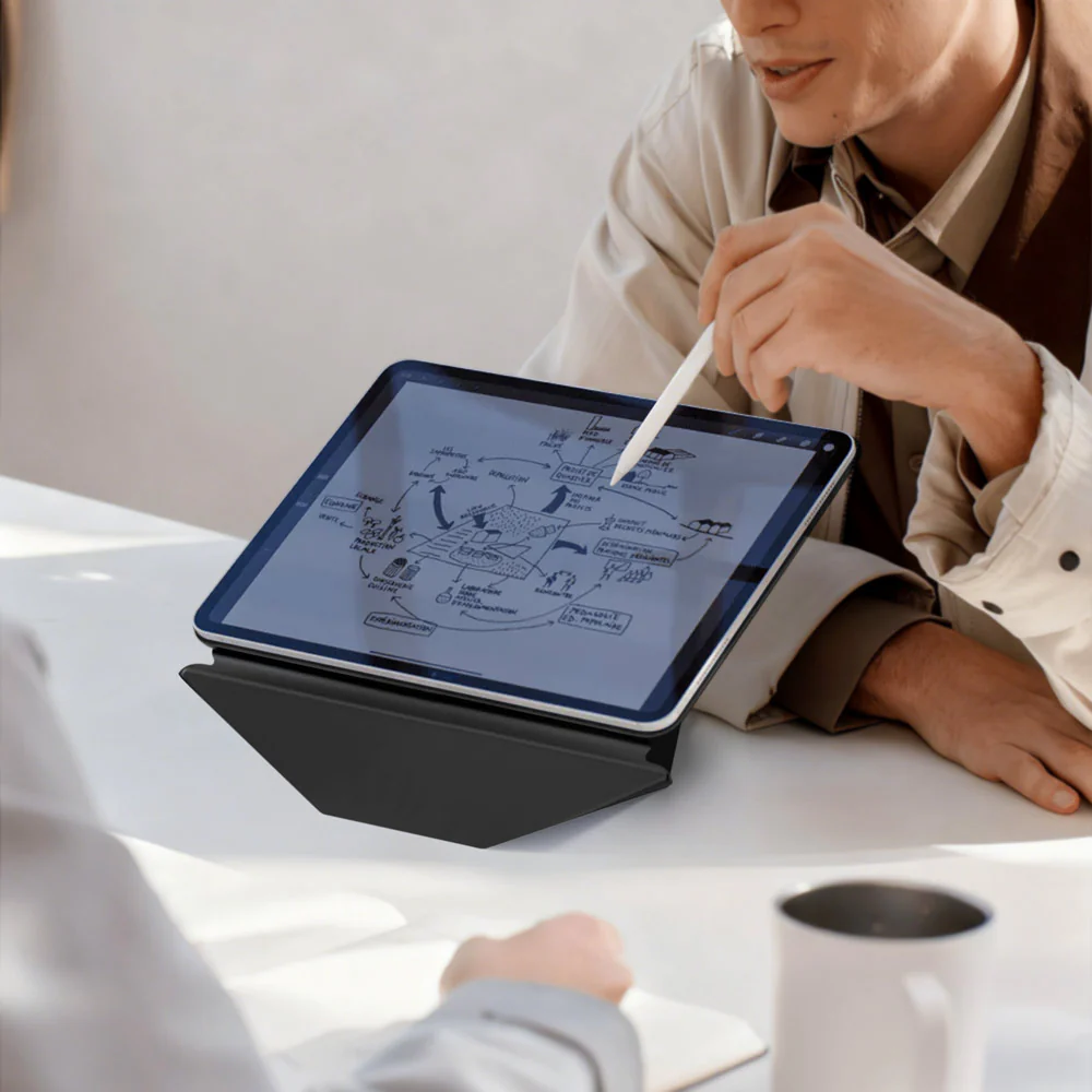 FMS-iPad-M6 | iPad mini 6 | Foldable Magnetic Stand Cover with Detachable Pencil Holder - Image 6