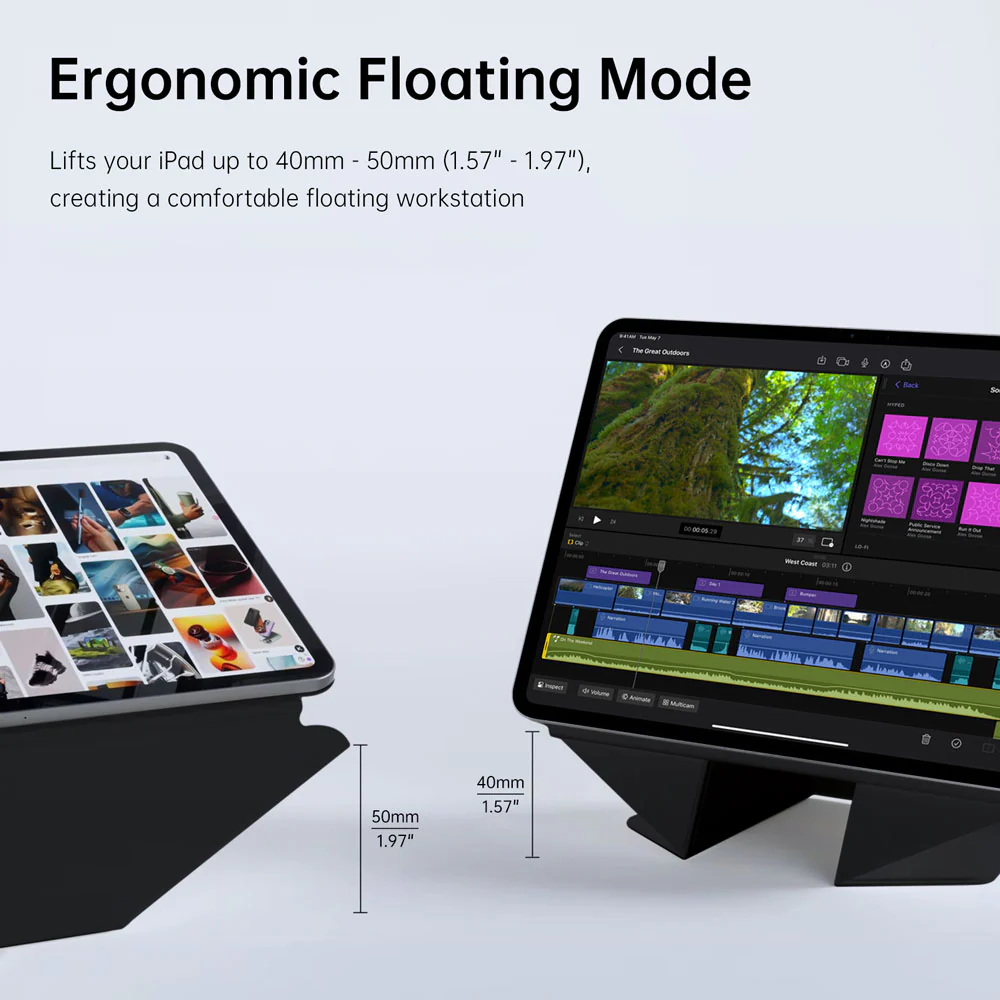 FMS-iPad-PR10 | iPad Pro 13 (M4) / (M5) | Foldable Magnetic Stand Cover with Detachable Pencil Holder - Image 4