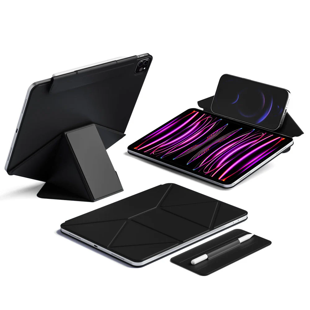 FMS-iPad-PR6 | iPad Pro 11 ( 1st / 2nd / 3rd / 4th Gen. ) 2018 / 2020 / 2021 / 2022 | Foldable Magnetic Stand Cover with Detachable Pencil Holder