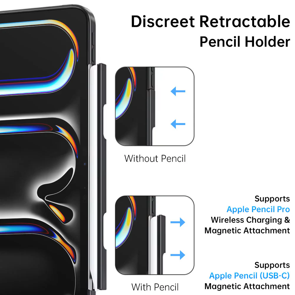 FRC-iPad-PR11 | iPad Pro 11 (M4) / (M5) | Rotatable & Slidable Magnetic Cover with Multi-Fold Stand - Image 5