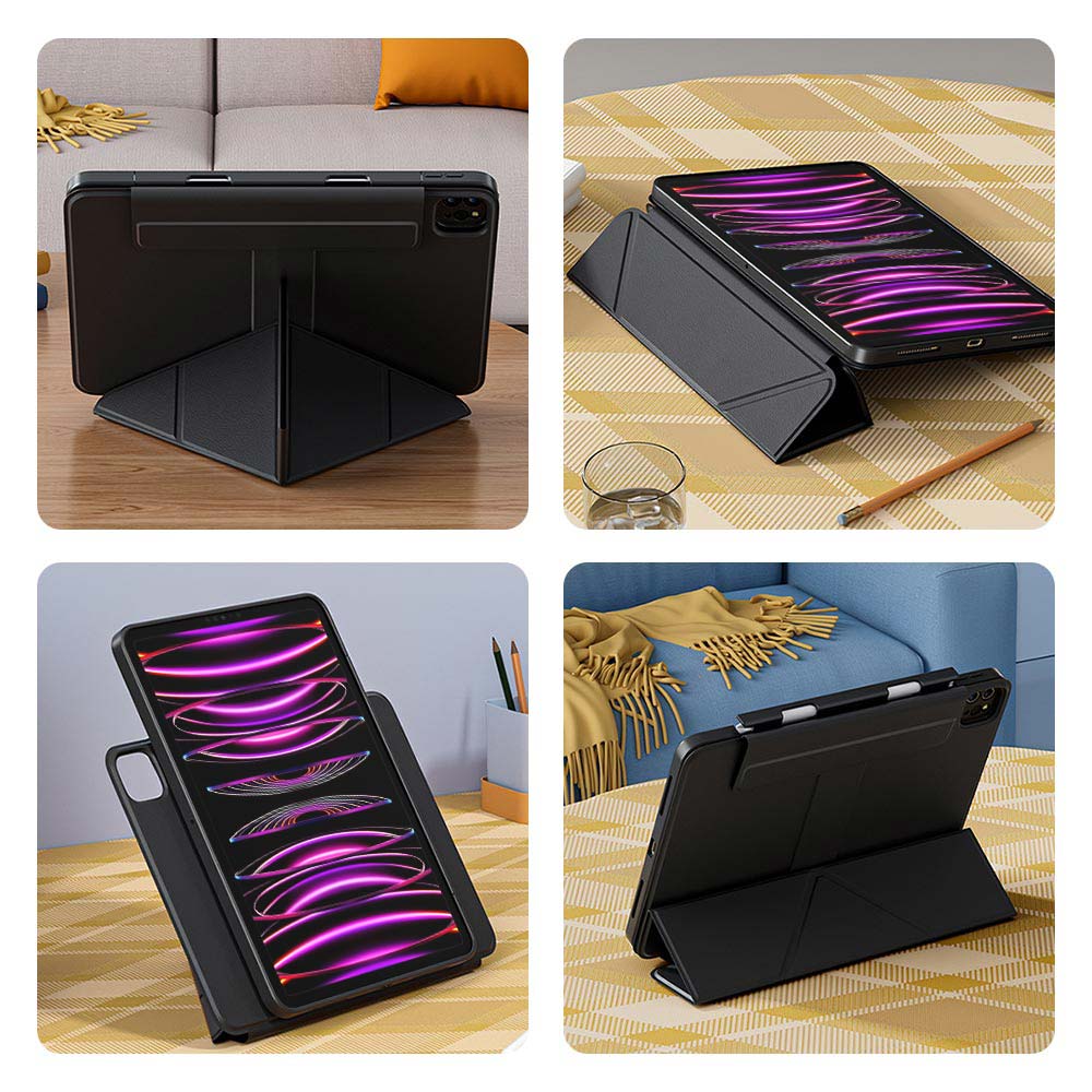 FRC-iPad-PR6 | iPad Pro 11 ( 1st / 2nd / 3rd / 4th Gen. ) 2018 / 2020 / 2021 / 2022 | Rotatable & Slidable Magnetic Cover with Multi-Fold Stand - Image 9