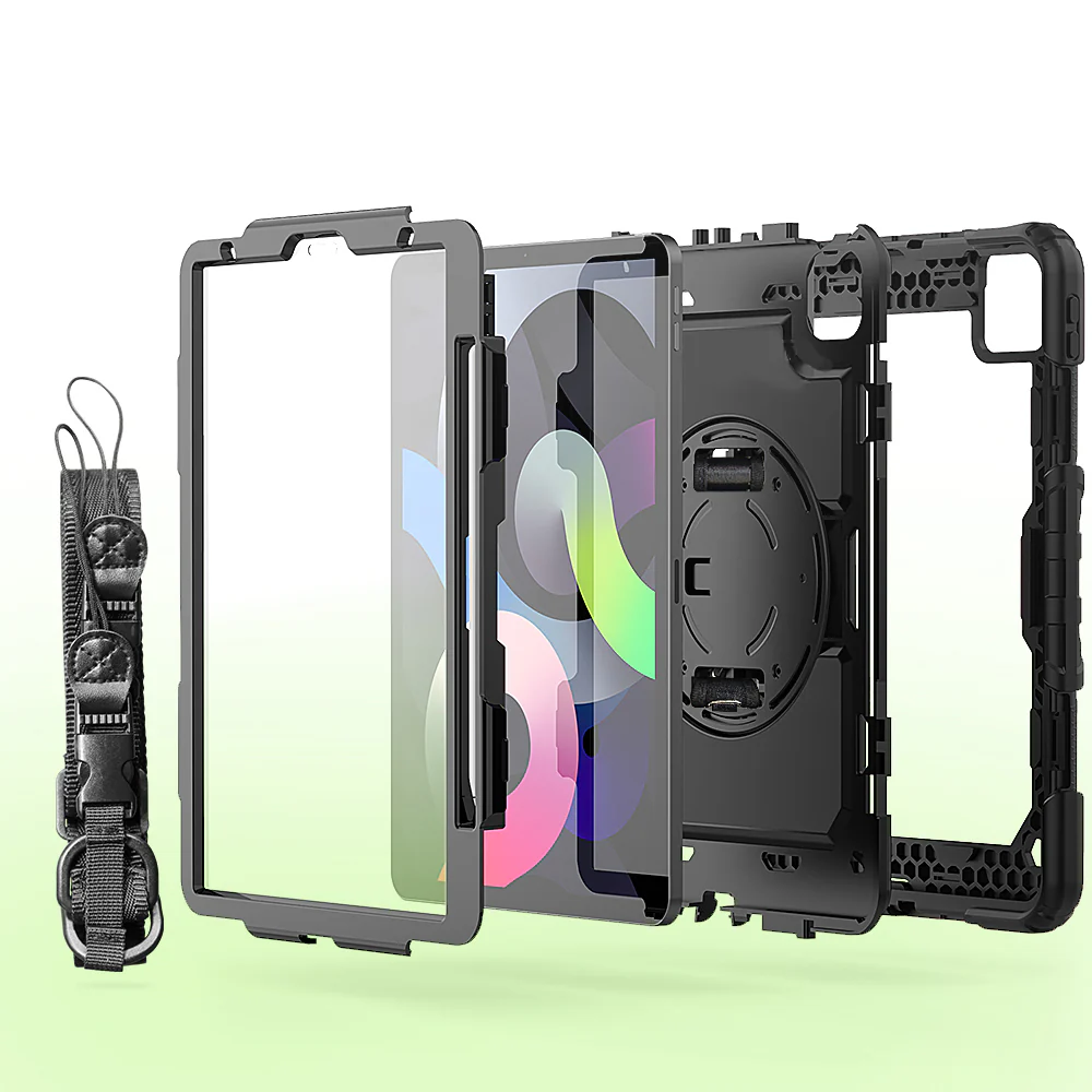 GEN-iPad-A4 | iPad Air 4 2020 / iPad Air 5 2022 | Rainproof military grade rugged case with hand strap and kick-stand - Image 9