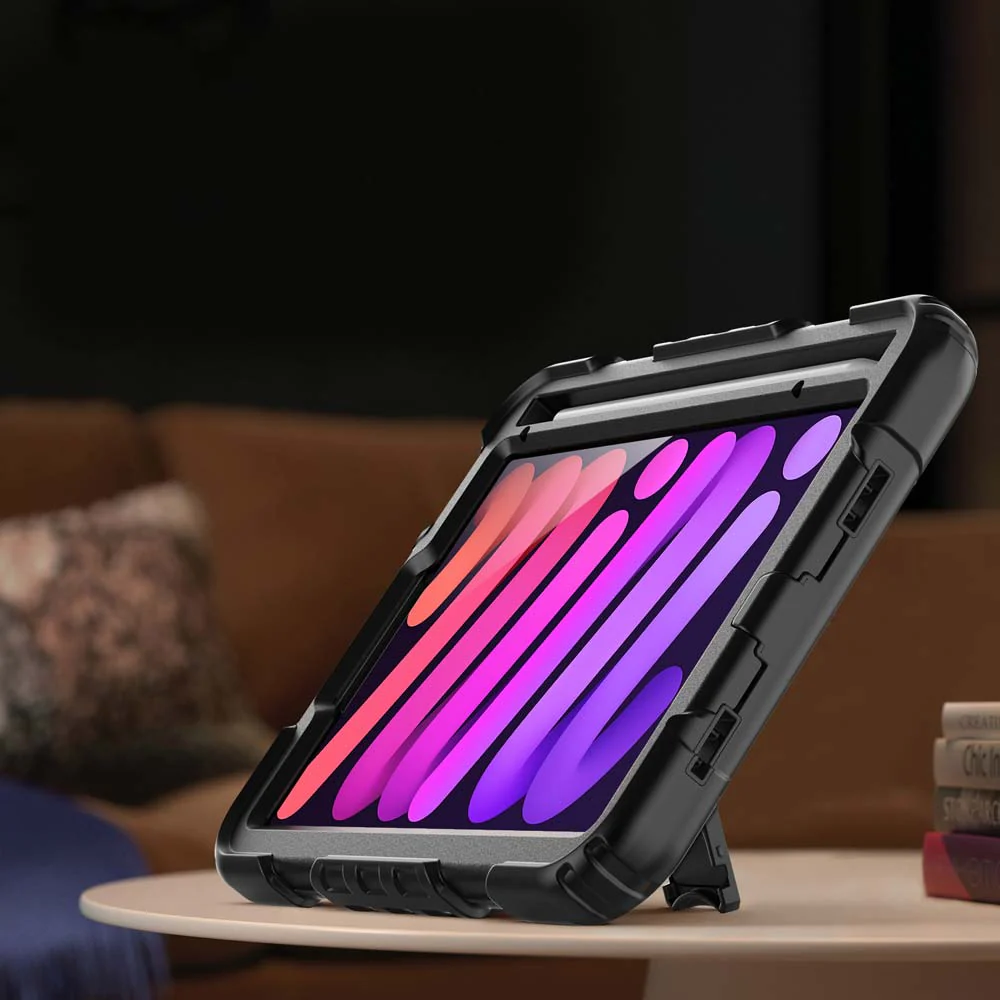 GEN-iPad-M6 | iPad mini (A17 Pro) | Rainproof military grade rugged case with hand strap and kick-stand - Image 14