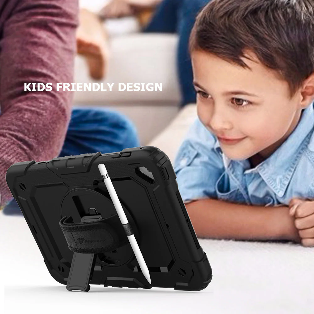 GEN-iPad-N2 | iPad 9.7 ( 5th / 6th Gen.) 2017 / 2018 | Rainproof military grade rugged case with hand strap and kick-stand - Image 10