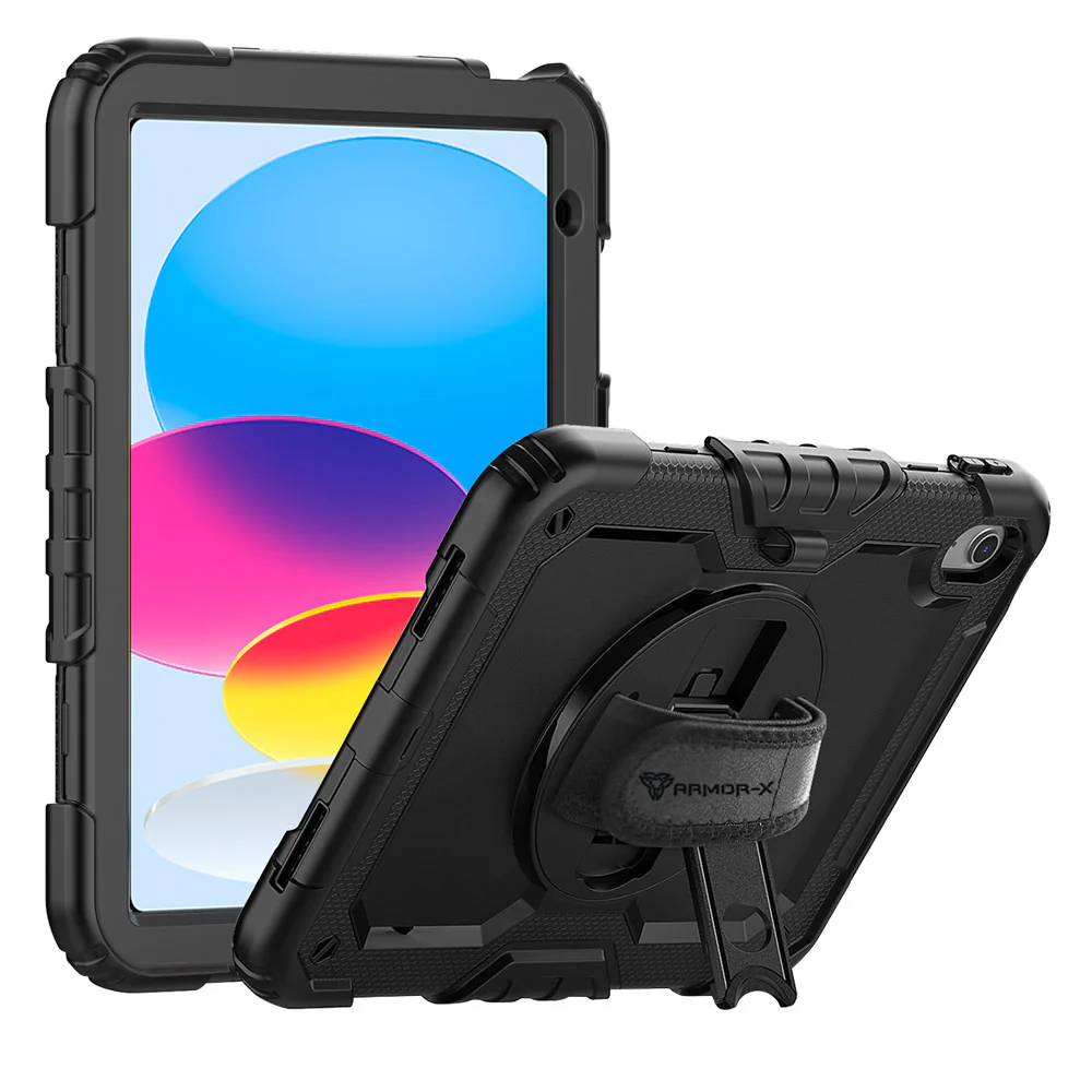 GEN-iPad-N5 | iPad 11-Inch (11th Gen / A16) | Rainproof military grade rugged case with hand strap and kick-stand
