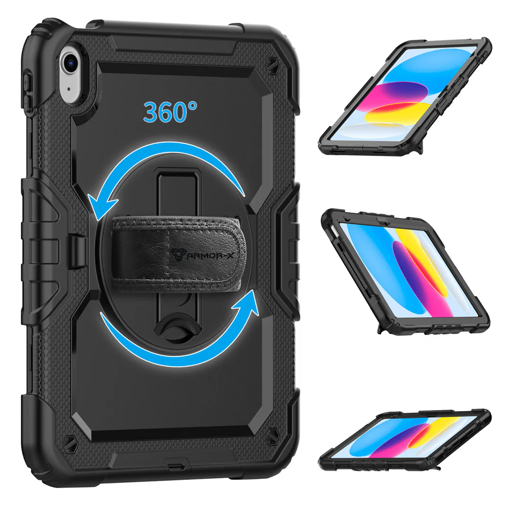 GEN-iPad-N5 | iPad 11-Inch (11th Gen / A16) | Rainproof military grade rugged case with hand strap and kick-stand - Image 10