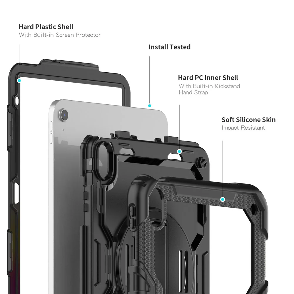 GEN-iPad-N5 | iPad 11-Inch (11th Gen / A16) | Rainproof military grade rugged case with hand strap and kick-stand - Image 7