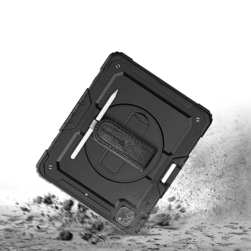 GEN-iPad-PR9 | iPad Pro 12.9 ( 3rd / 4th / 5th / 6th Gen. ) 2018 / 2020 / 2021 / 2022 | Rainproof military grade rugged case with hand strap and kick-stand - Image 8