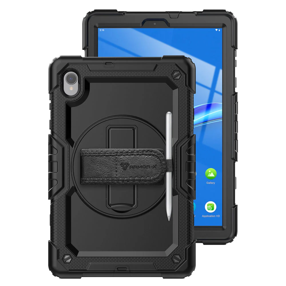 GEN-LN-M10PL | Lenovo Tab M10 Plus TB-X606 | Rainproof military grade rugged case with hand strap and kick-stand