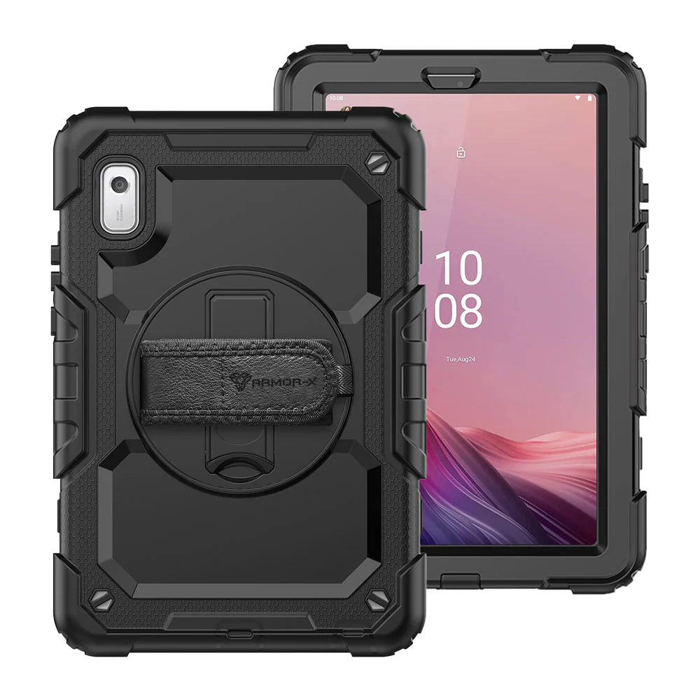 GEN-LN-M9 | Lenovo Tab M9 TB310 | Rainproof military grade rugged case with hand strap and kick-stand