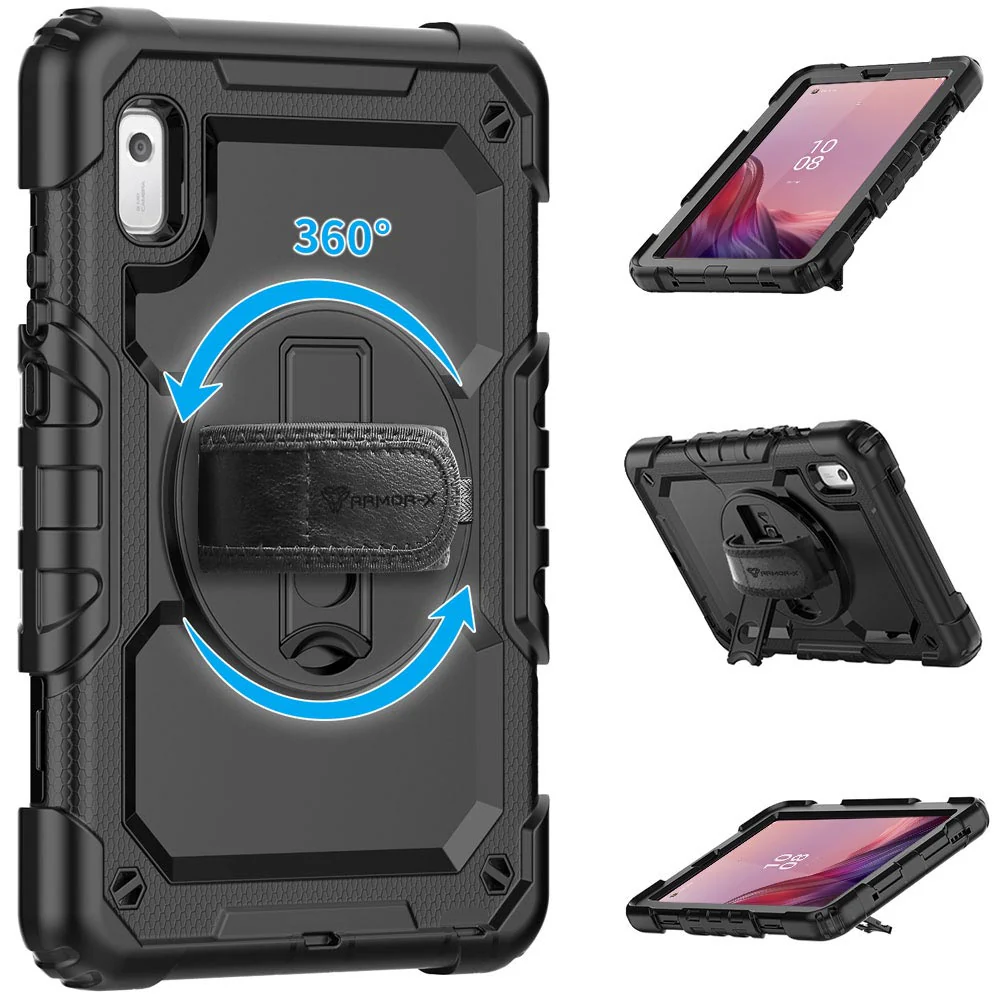 GEN-LN-M9 | Lenovo Tab M9 TB310 | Rainproof military grade rugged case with hand strap and kick-stand - Image 10