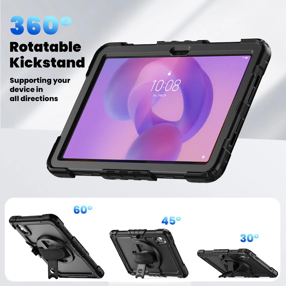 GEN-LN-TB336 | Lenovo Tab K11 (Gen 2) / Lenovo Idea Tab ( 11" TB336 ) | Rainproof military grade rugged case with hand strap and kick-stand - Image 10