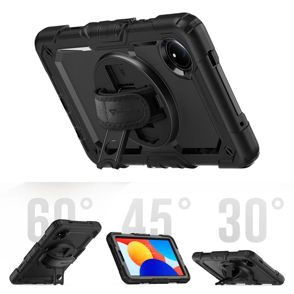 GEN-Mi-RMPSE-8.7 | Xiaomi Redmi Pad SE 8.7 / Redmi Pad SE 8.7 4G | Rainproof military grade rugged case with hand strap and kick-stand - Image 10