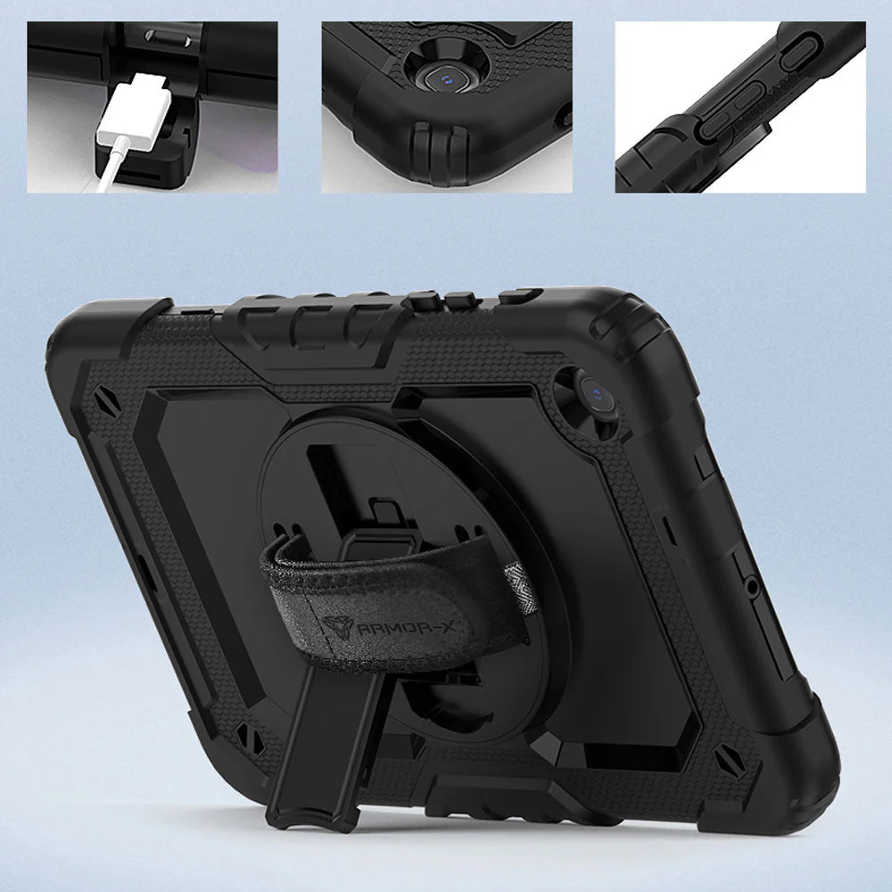 GEN-SS-S7 | Samsung Galaxy Tab S7 SM-T870 / SM-T875 / SM-T876B | Rainproof military grade rugged case with hand strap and kick-stand - Image 8