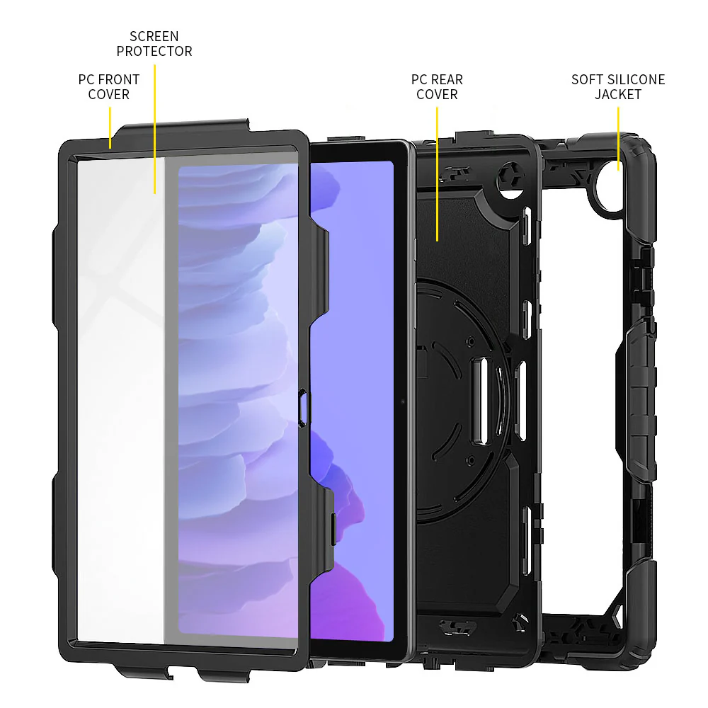 GEN-SS-T500 | Samsung Galaxy Tab A7 10.4 SM-T500 / T505 / T507 | Rainproof military grade rugged case with hand strap and kick-stand - Image 10