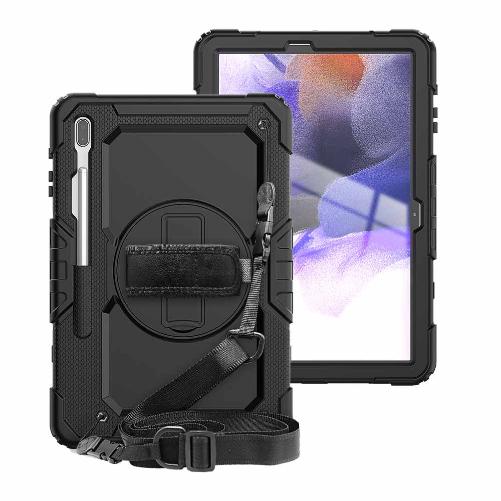 GEN-SS-S7FE | Samsung Galaxy Tab S7 FE SM-T730 / T733 / T736B / T735NZ | Rainproof military grade rugged case with hand strap and kick-stand - Image 10