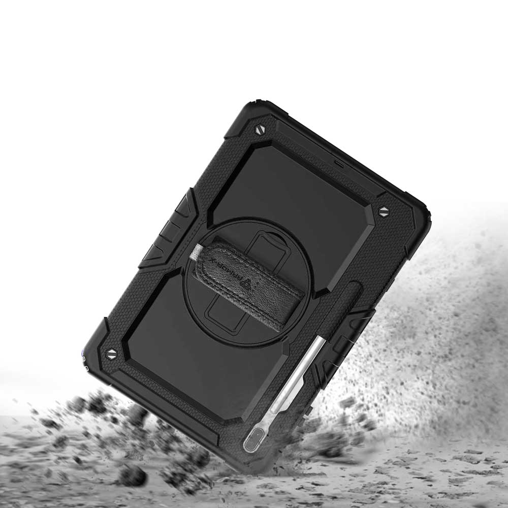 GEN-SS-S7FE | Samsung Galaxy Tab S7 FE SM-T730 / T733 / T736B / T735NZ | Rainproof military grade rugged case with hand strap and kick-stand - Image 11