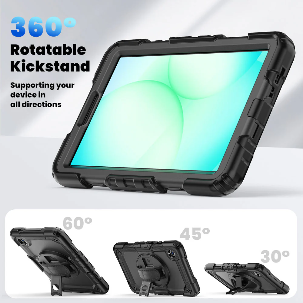 GEN-SS-X135 | Samsung Galaxy Tab A11 ( 8.7" ) SM-X133 / SM-X135 | Rainproof military grade rugged case with hand strap and kick-stand - Image 10