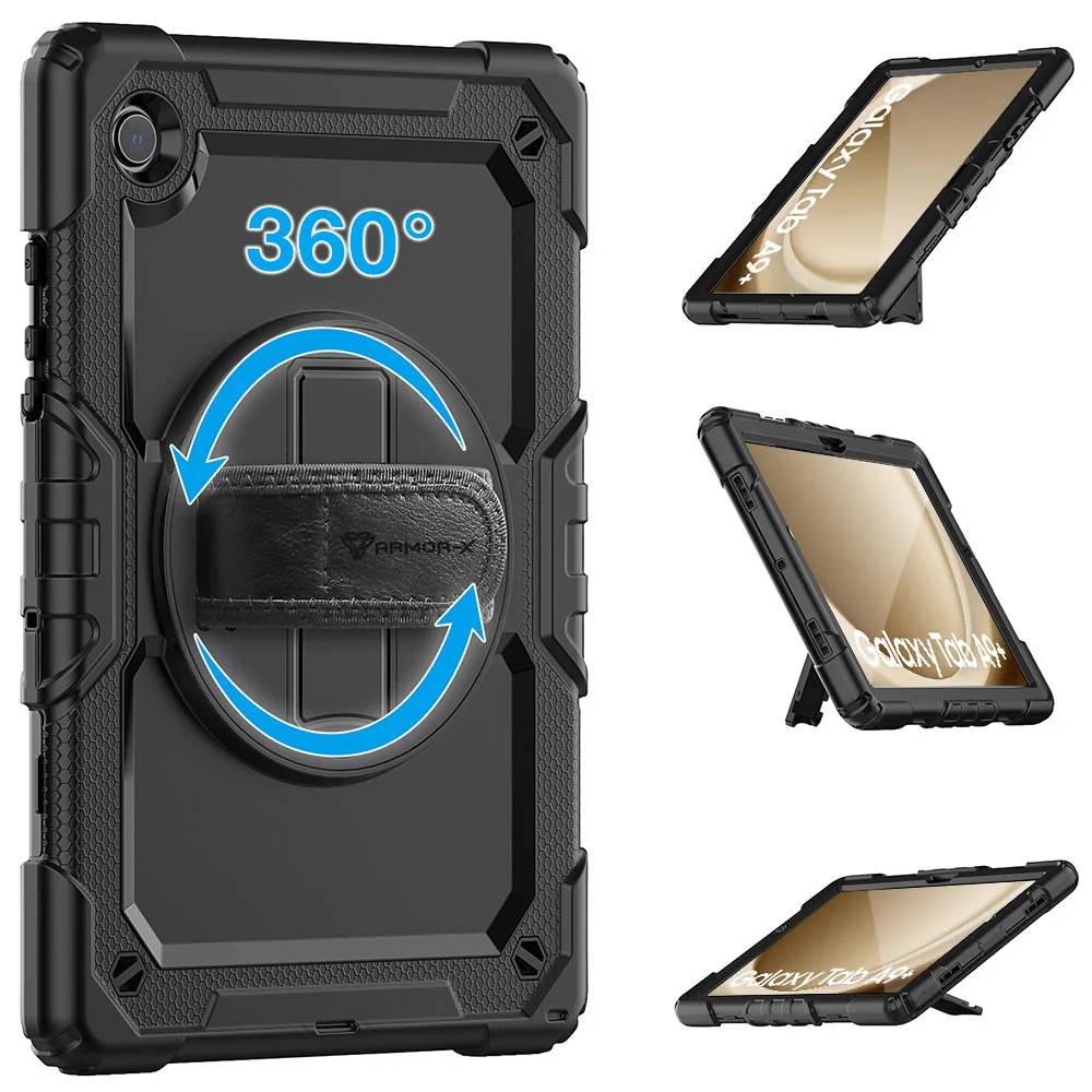 GEN-SS-X210 | Samsung Galaxy Tab A9+ A9 Plus ( 11" ) SM-X210 / SM-X215 / SM-X216 | Rainproof military grade rugged case with hand strap and kick-stand - Image 10